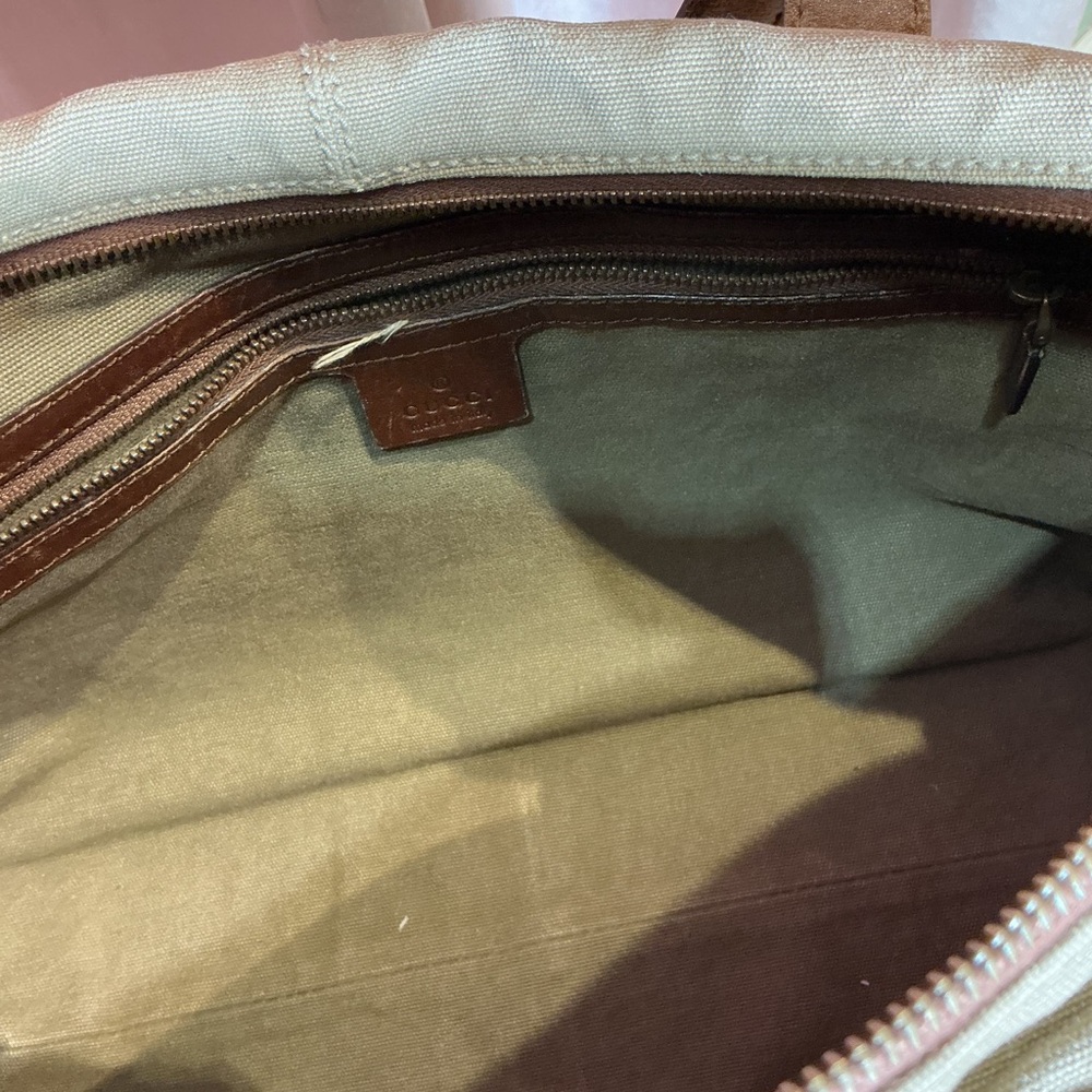 Vintage Y2K Gucci Tom Ford Canvas Cargo Shoulder Leather Utility Bag - Picture 10 of 10